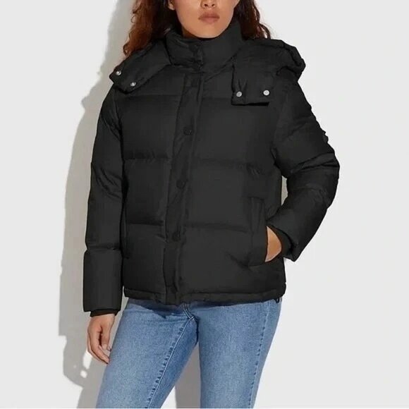 COACH women's winter black down jacket small NEW!!!! - Picture 2 of 7